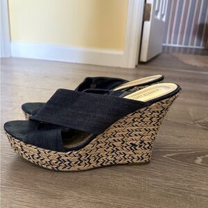 Jennifer Lopez Summer Denim Wedge Sandals